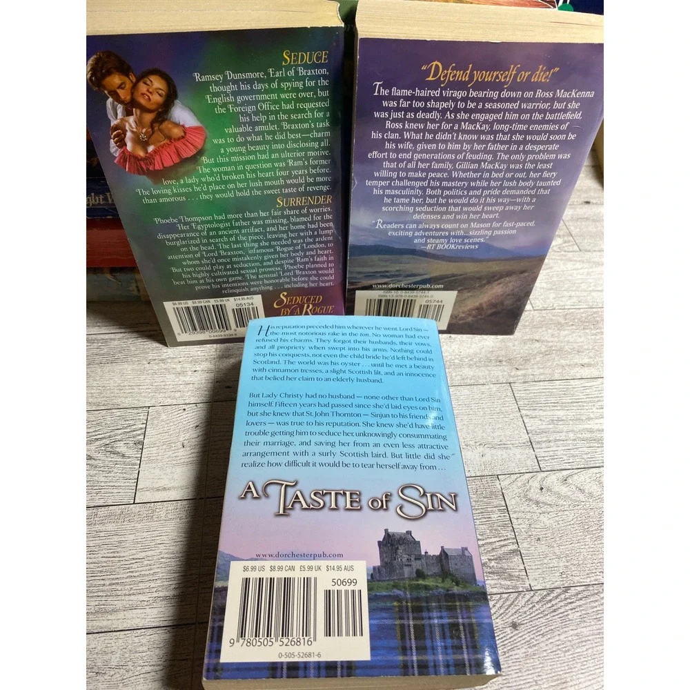 3 Connie Mason Historical Romance Seduced by a Rogue Highland Warrior Taste Sin